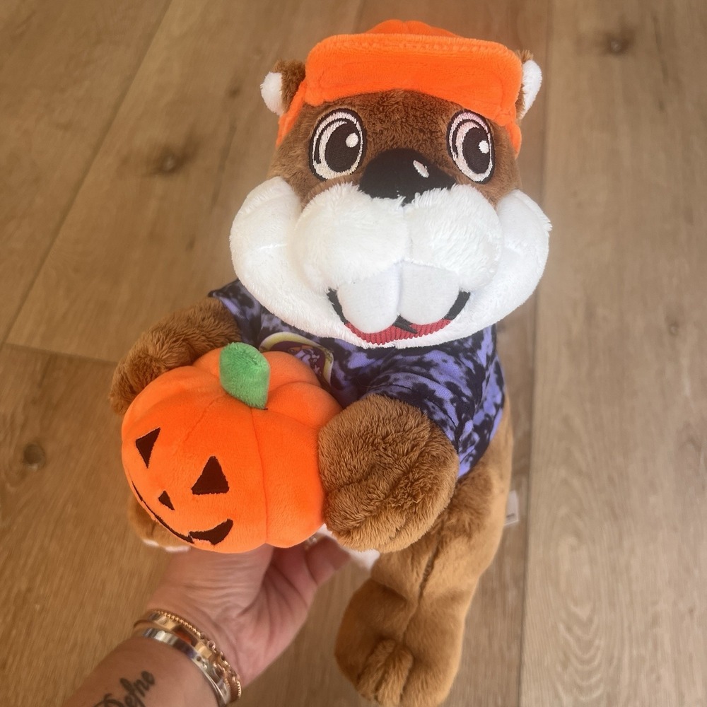 BUC-EE'S Beaver Halloween 10" Plush Stuffed Toy Bucees Pumpkin Hey Boo 2024